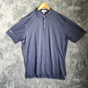 Peter Millar Summer Comfort Mens XL Solid Navy Blue 3 Button SS Golf Casual EUC